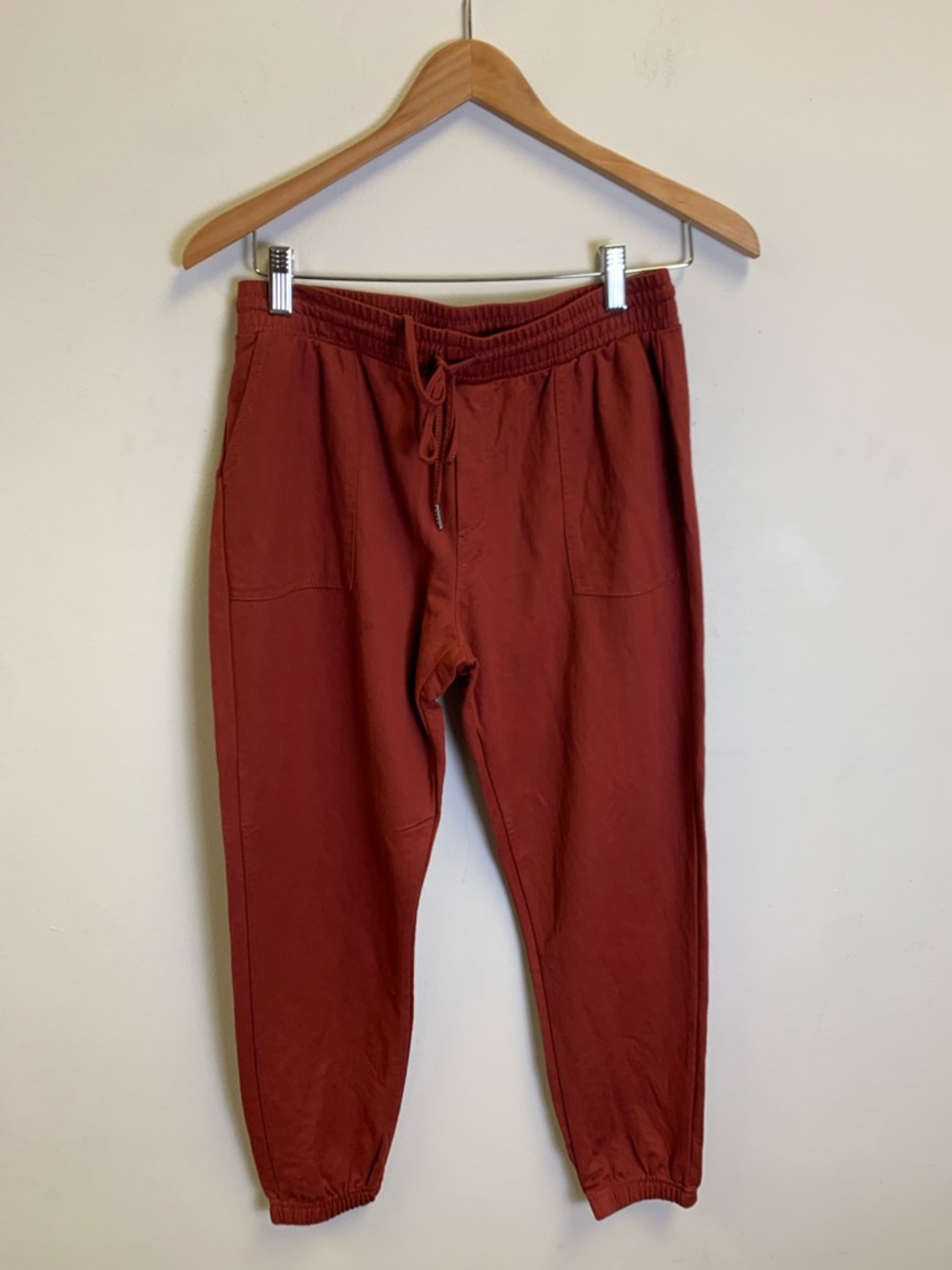 R. Sofia Rust Red Drawstring Joggers